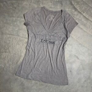 Vintage Vanity Athletics Graphic Tee Womens M Gray Y2K Sportswear Retro